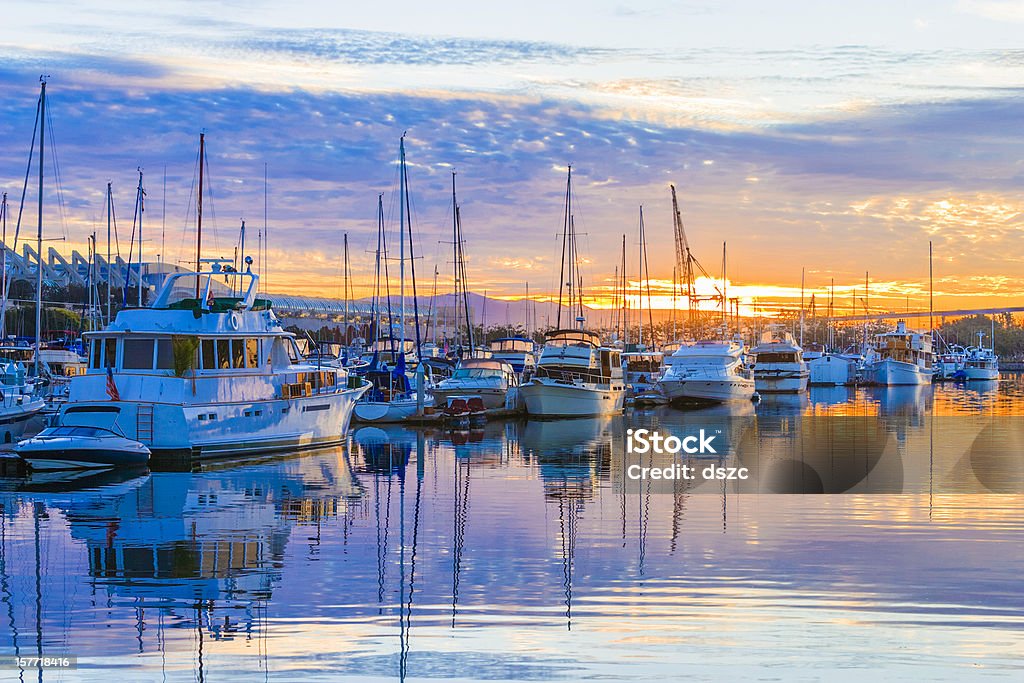 San Diego marina at golden sunset
